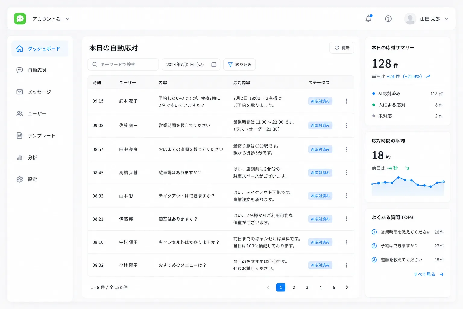 接客おまかせ君（公式LINE × AI）の管理画面